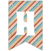 Retro Rainbow & Daisies Birthday Bunting Banner (Tweede vlag)