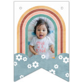 Retro Rainbow & Daisies Birthday Bunting Banner (Eerste vlag)