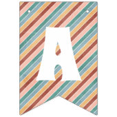 Retro Rainbow & Daisies Birthday Bunting Banner (Derde vlag)