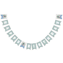 Retro Rainbow & Daisies Birthday Bunting Banner