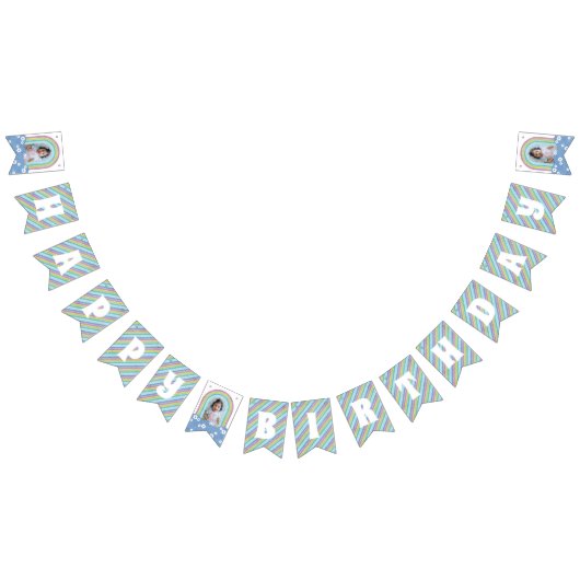 Retro Rainbow & Daisies Birthday Bunting Banner (Alle)