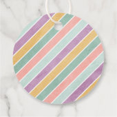 Retro Rainbow & Daisies Kind Party Favor Gift Labe Bedankjes Labels (Achterkant)