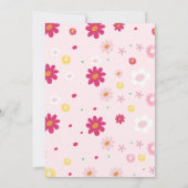 Retro Rainbow Daisy Groovy Roze Vrijgezellenfeest Kaart (Achterkant)