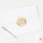 Retro Rainbow Daisy Groovy vrijgezellenfeest Ronde Sticker (Envelop)