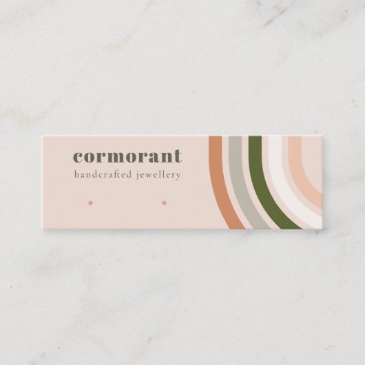 Retro Rainbow Desert Chic Stud Oorbel Display Mini Visitekaartje (Voorkant)