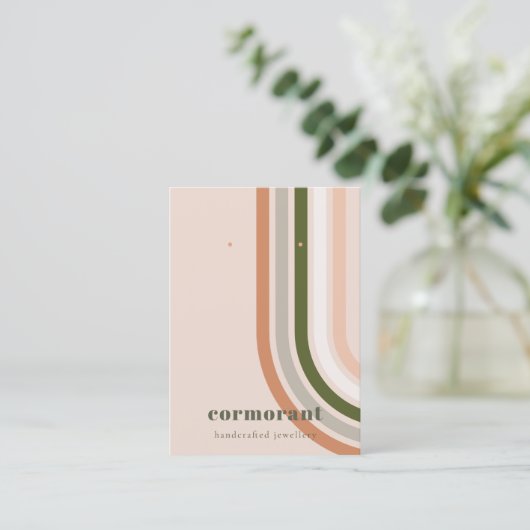 Retro Rainbow Desert Chic Stud Oorbel Display Visitekaartje (Staand voorkant)