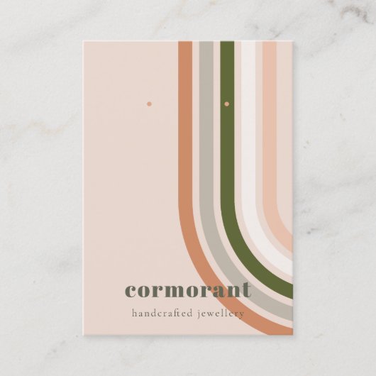 Retro Rainbow Desert Chic Stud Oorbel Display Visitekaartje (Voorkant)