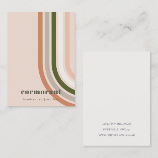 Retro Rainbow Desert Chique Blank Sieraden Display Visitekaartje (Voorkant / Achterkant)