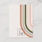 Retro Rainbow Desert Chique Logo Oorbel Display Visitekaartje (Voorkant)