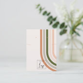 Retro Rainbow Desert Logo Oorbel Ketting Display Visitekaartje (Staand voorkant)