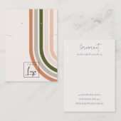 Retro Rainbow Desert Logo Oorbel Ketting Display Visitekaartje (Voorkant / Achterkant)