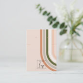 Retro Rainbow Desert Logo Oorbel Ketting Display Visitekaartje (Staand voorkant)