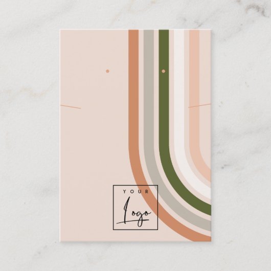 Retro Rainbow Desert Logo Oorbel Ketting Display Visitekaartje (Voorkant)