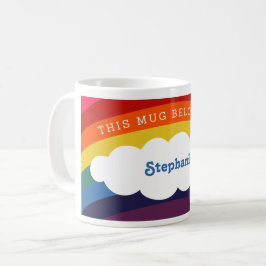 Retro Rainbow | Deze Mok behoort tot: Naam