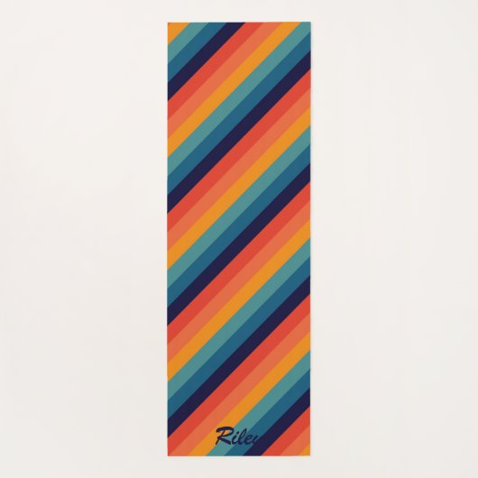 Retro Rainbow diagonale streep Yogamat (Achterkant)