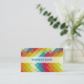 Retro Rainbow Diamond Pattern Visitekaartje (Staand voorkant)