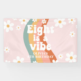 Retro Rainbow Eight is een Vibe Daisy 8TH Spandoek