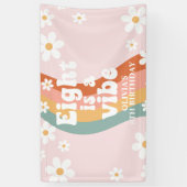 Retro Rainbow Eight is een Vibe Daisy 8TH Spandoek (Verticaal)