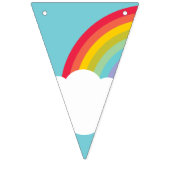 Retro Rainbow en Clouds Happy Birthday Vlaggetjes (Eerste vlag)