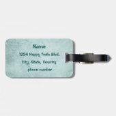 Retro Rainbow en Muzieknoten op een Shabby Texture Bagagelabel (Achterkant horizontaal)