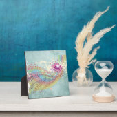 Retro Rainbow en Muzieknoten op een Shabby Texture Fotoplaat (Insitu)