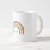 Retro Rainbow Familienaam Afdrukken | Gepersonalis Grote Koffiekop (Voorkant rechts)