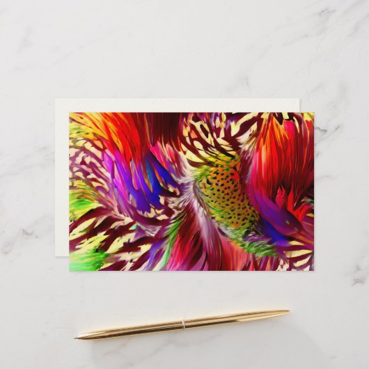 Retro Rainbow Feather Color Swatch Blocks Briefpapier (Voorkant / Achterkant in situ)