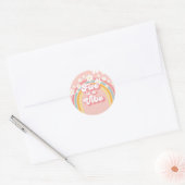 Retro Rainbow FIVE is a Vibe Groovy 5e verjaardag Ronde Sticker (Envelop)