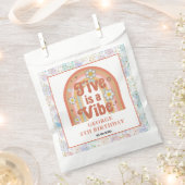 Retro Rainbow FIVE is a Vibe Groovy 5th Birthday Bedankzakje (Geknipt)