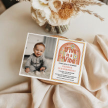 Retro Rainbow FIVE is a Vibe Groovy 5th Birthday