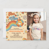 Retro Rainbow Five is een Vibe 5th Birthday foto Kaart (Voorkant)