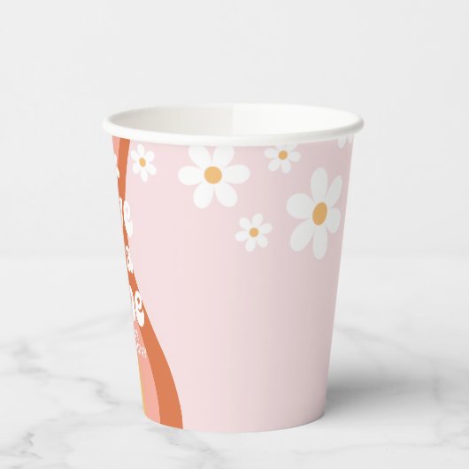 Retro Rainbow Five is een Vibe Daisy 5th Birthday Papieren Bekers (Links)