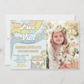 Retro Rainbow Five is een Vibe Groovy 5e verjaarda Kaart (Voorkant)