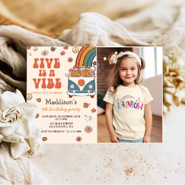 Retro Rainbow Five is een Vibe Groovy 5e verjaarda Kaart