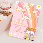 Retro Rainbow Five is een Vibe Groovy 5e verjaarda Kaart