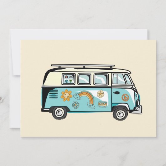 Retro Rainbow Five is een Vibe Groovy 5e verjaarda Kaart (Achterkant)