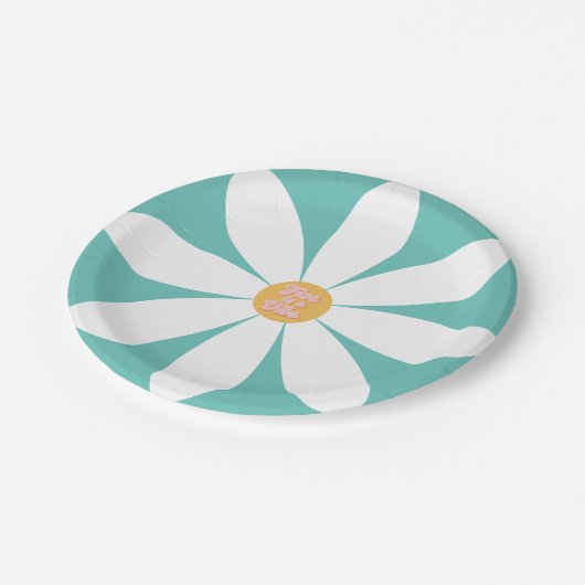 Retro Rainbow FIVE is een Vibe Groovy 5e verjaarda Papieren Bordje (Gekanteld)