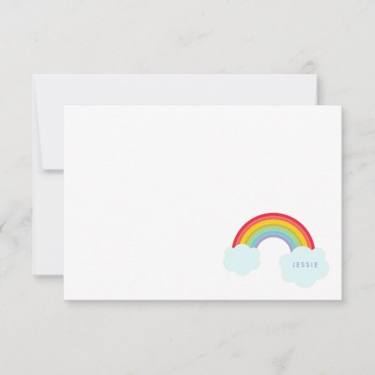 Retro Rainbow Flat Card Kinder Stationery Notitiekaartje (Voorkant)