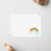 Retro Rainbow Flat Card Kinder Stationery Notitiekaartje (Voorkant / Achterkant in situ)