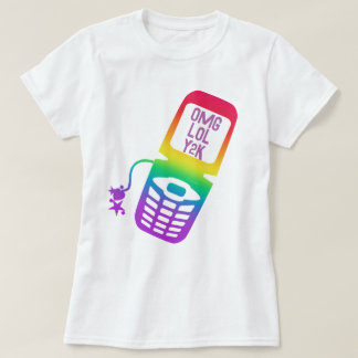 Retro Rainbow Flip Telefoon T-Shirt