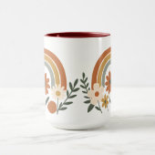 Retro Rainbow Floral Ceramic Mug Mok (Midden)