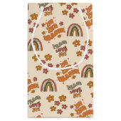 Retro Rainbow Flower Christmas Klein Cadeauzakje (Achterkant)