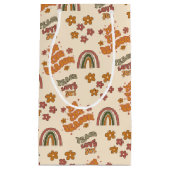 Retro Rainbow Flower Christmas Klein Cadeauzakje (Voorkant)