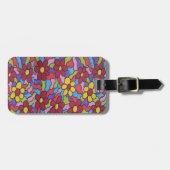 Retro Rainbow Flower Pattern Bagagelabel (Voorkant horizontaal)