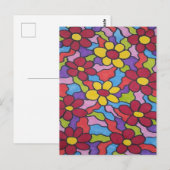 Retro Rainbow Flower Pattern Briefkaart (Voorkant / Achterkant)