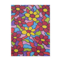 Retro Rainbow Flower Pattern