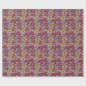 Retro Rainbow Flower Pattern Cadeaupapier (Vlak)