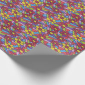 Retro Rainbow Flower Pattern Cadeaupapier (Hoek)