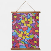 Retro Rainbow Flower Pattern Hangend Wandkleed (Voorkant)