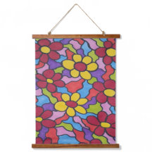 Retro Rainbow Flower Pattern